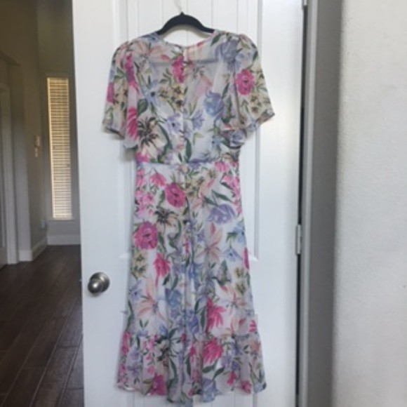 CALVIN KLEIN FLORAL RUFFLE DRESS, SZ 4 - Picture 6 of 7